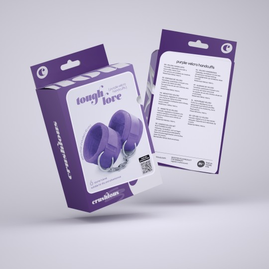 НАРУЧНИКИ НА ЛИПУЧКЕ TOUGH LOVE С ДОПОЛНИТЕЛЬНОЙ ЦЕПОЧКОЙ 40 СМ CRUSHIOUS PURPLE