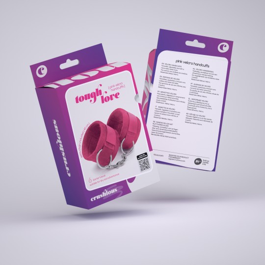 НАРУЧНИКИ НА ЛИПУЧКЕ "ЖЕСТКАЯ ЛЮБОВЬ" С ДОПОЛНИТЕЛЬНОЙ ЦЕПОЧКОЙ 40 СМ РОЗОВОГО ЦВЕТА