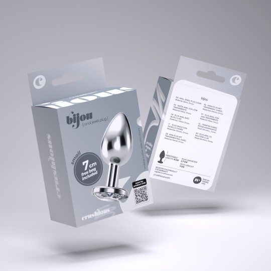 CRUSHIOUS BIJOU ANAL JEWEL PLUG CLEAR SMALL WITH FREE VELVETY BAG