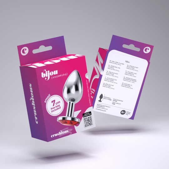 PLUG ANAL JOIA BIJOU VERMELHO PEQUENO CRUSHIOUS COM BOLSA AVELUDADA GRÁTIS