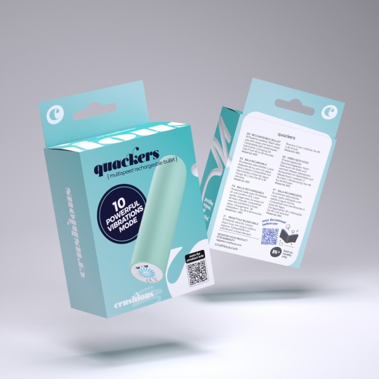 PACK 5 + 1 GRÁTIS QUACKERS BALA VIBRATÓRIA RECARREGÁVEL POR USB VERDE MENTA CRUSHIOUS