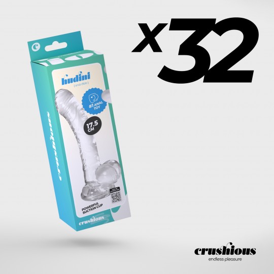 PACK DE 32 HUDINI DILDO ANAL JELLY TRANSPARENTE CRUSHIOUS