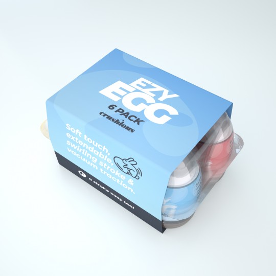 CAIXA COM 6 OVOS MASTURBADORES EZY EGG CRUSHIOUS
