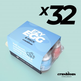 PACK DE 32 CAJA DE 6 HUEVOS MASTURBADORES EZY EGG CRUSHIOUS