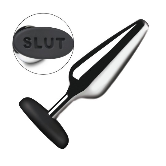 BUTT SLUT - PLUG ANAL DE METAL Y SILICONA - PLATA