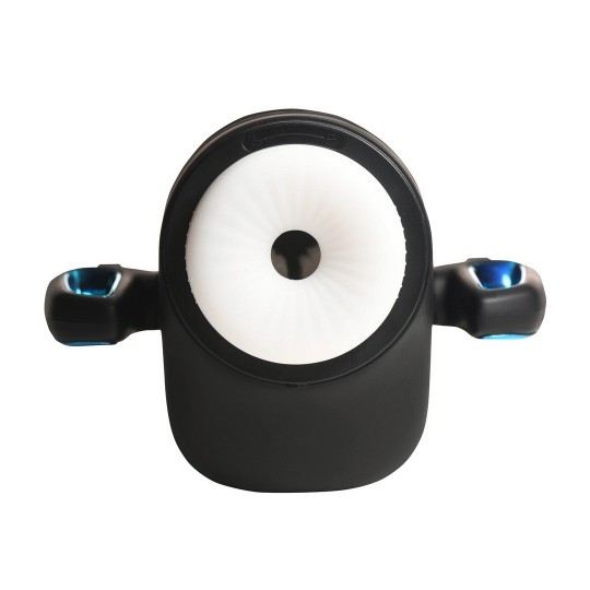 CYBER MILKER - MASTURBADOR CON ACARICIADOR Y VIBRADOR CON SOPORTE PARA TELÉFONO - TRANSPARENTE/NEGRO