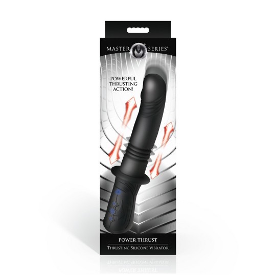 POWER THRUST - VIBRADOR DE SILICONA CON MOVIMIENTO DE EMPUJE - NEGRO
