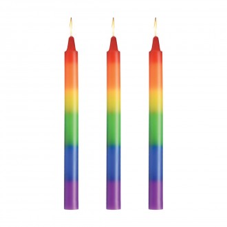 PRIDE CANDLES - JUEGO DE 3 VELAS GOTEANTES - ARCOÍRIS