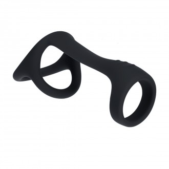TRI O ANILLO DE SILICONA PARA PENE Y TESTÍCULOS - NEGRO