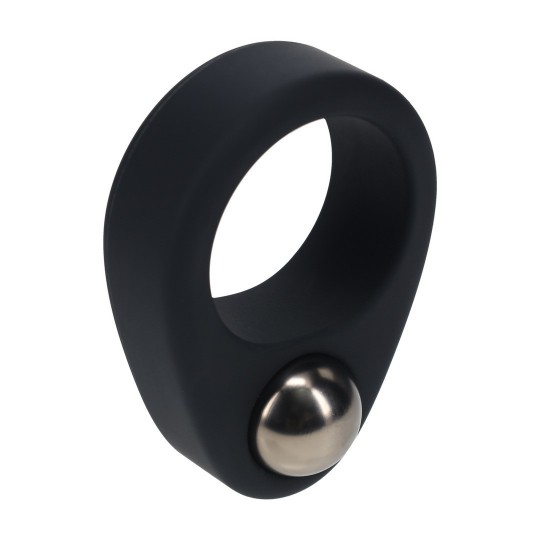 ANILLO DE PENE DE SILICONA LÍQUIDA CON PESO ÚNICO - NEGRO