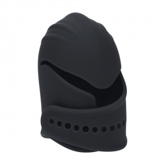 ESTIMULADOR DE CABEZA DE PENE DE SILICONA VIBRANTE AJUSTABLE - NEGRO