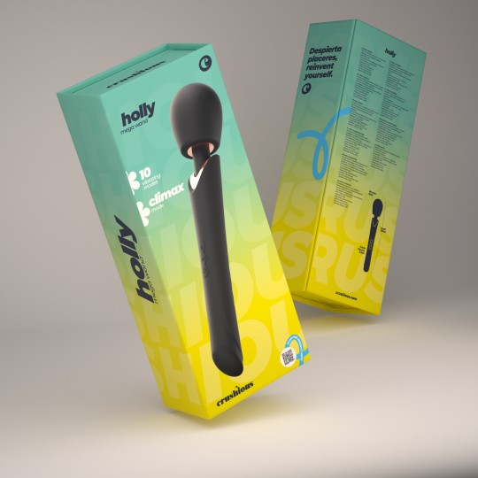 PACK 5 + 1 GRATUITO HOLLY MASAJEADOR VARITA RECARGABLE NEGRO CRUSHIOUS