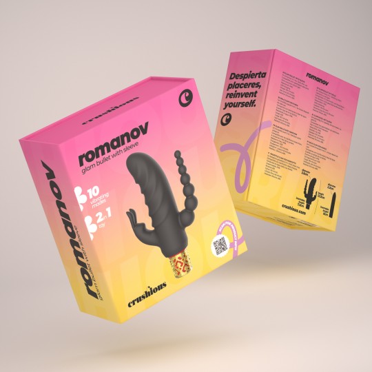 ROMANOV VIBRATORE CLASSICO CON GUAINA IN SILICONE RIMOVIBILE CRUSHIOUS