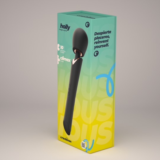 HOLLY MASSAGGIATORE A BACCHETTA RICARICABILE NERO CRUSHIOUS