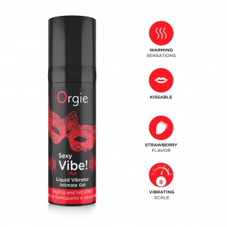 ГЕЛЬ С ВИБРАЦИЕЙ И СОГРЕВАЮЩИМ ЭФФЕКТОМ SEXY VIBE 15ML ORGIE
