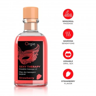 МАССАЖНЫЙ НАБОР ДЛЯ ПОЦЕЛУЕВ SEXY THERAPY КЛУБНИКА ORGIE 100ML