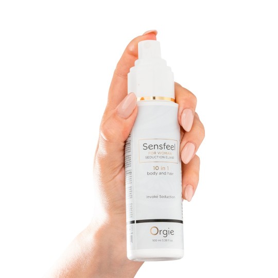 LOÇÃO 10 EM 1 PARA CORPO E CABELO COM FEROMONAS SENSFEEL FOR WOMAN 100ML ORGIE
