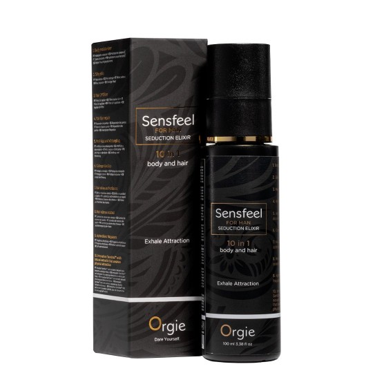 LOCIÓN 10 EN 1 PARA CUERPO Y CABELLO CON FEROMONAS SENSFEEL FOR MAN 100ML ORGIE
