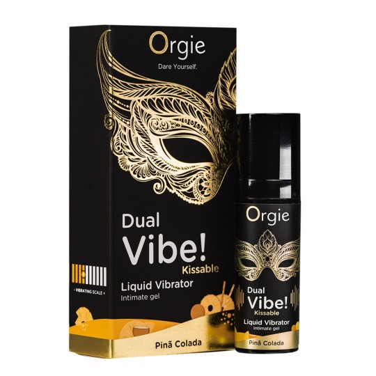 ЖИДКИЙ ВИБРАТОР С АРОМАТОМ PIÑA COLADA DUAL VIBE 15ML ORGIE