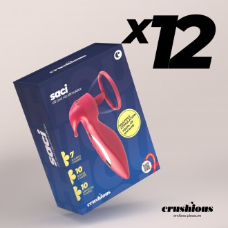 PACK DE 12 SACI STIMULATEUR DE CLITORIS ET DE MAMELONS AVEC SUCCION CRUSHIOUS