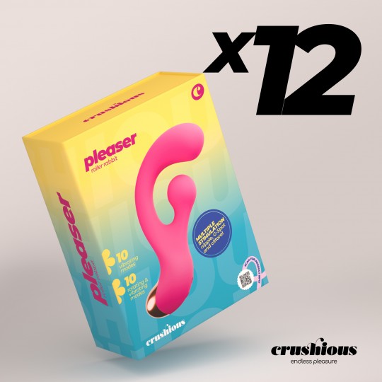 PACK DE 12 PLEASER VIBRADOR CON ESTIMULACIÓN GIRATORIA CRUSHIOUS