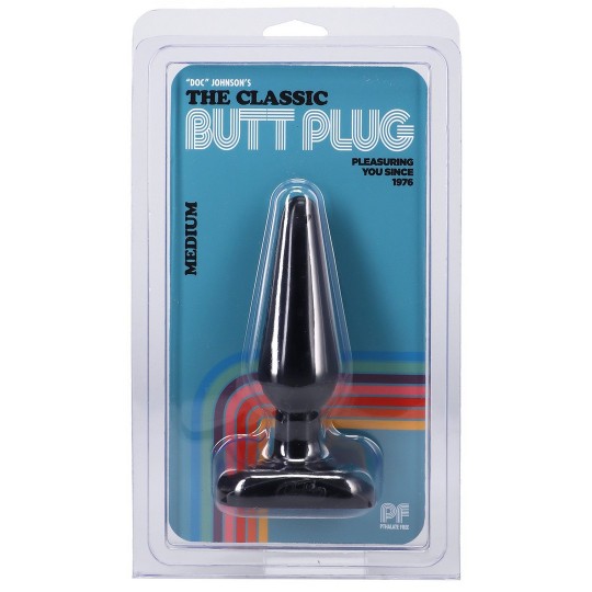 PLUG ANAL DOC JOHNSON CLASSIC BUTT PLUG PRETO MEDIUM
