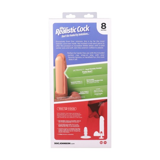 DOC JOHNSON REALISTIC COCK WITH BALLS REMOVABLE VAC-U-LOCK SUCTION CUP ULTRASKYN 8 /20 CM VANILLA