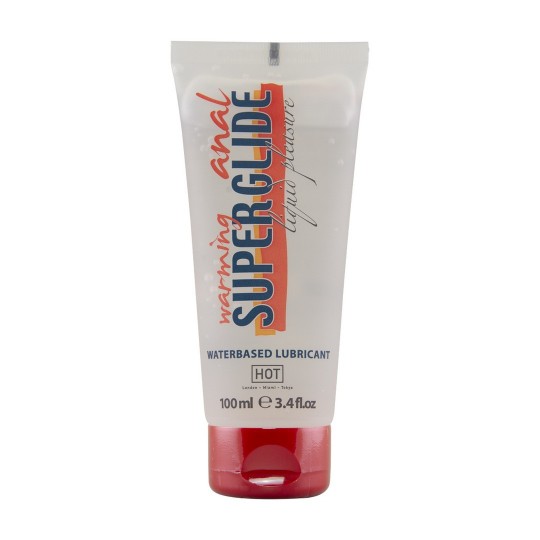 LUBRIFICANTE À BASE DE ÁGUA COM EFEITO CALOR WARMING ANAL SUPERGLIDE HOT™ 100ML