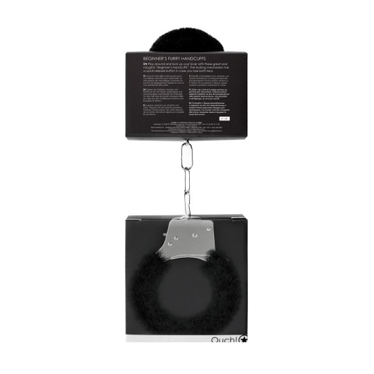 ALGEMAS COM PELUCHE BEGINNER'S FURRY HANDCUFFS PRETAS