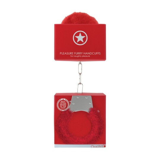 ALGEMAS COM PELUCHE PLEASURE FURRY HANDCUFFS VERMELHAS