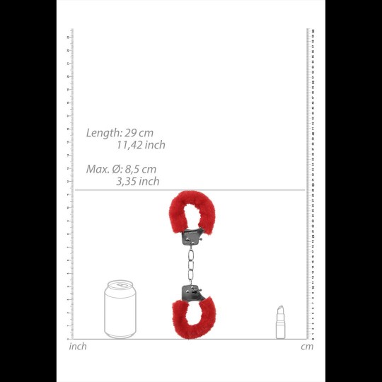 ESPOSAS CON PELUCHE PLEASURE FURRY HANDCUFFS ROJAS