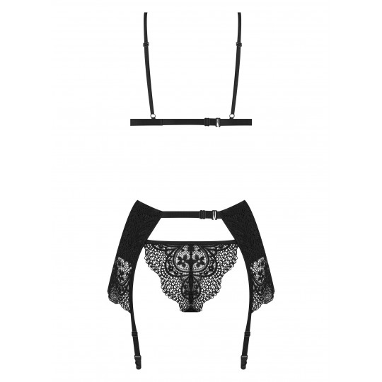 CONJUNTO DE 3 PIEZAS OBSIDIAN DESIRE SET BEAUTY NIGHT FASHION NEGRO