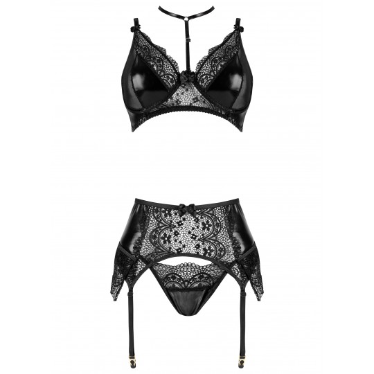 ENSEMBLE DE 3 PIÈCES NOIR FANTASY SET BEAUTY NIGHT FASHION NOIR