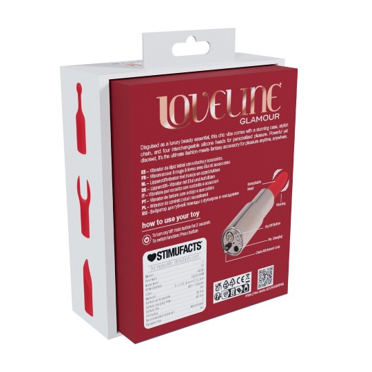 VIBRADOR CON 4 ACCESORIOS ANGEL LIPSTICK ROSA LOVELINE