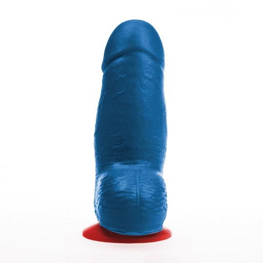 DAGR S - REALISTIC THICK DILDO WITH BALLS - 4.5 / 11,5 CM - BLUE