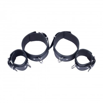 LEATHER ARM AND FOREARM RESTRAINTS - BLACK