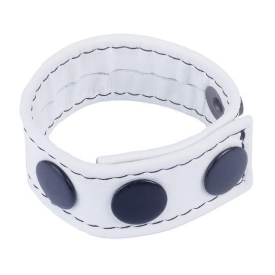 COCKY - ADJUSTABLE LEATHER COCKRING - WHITE