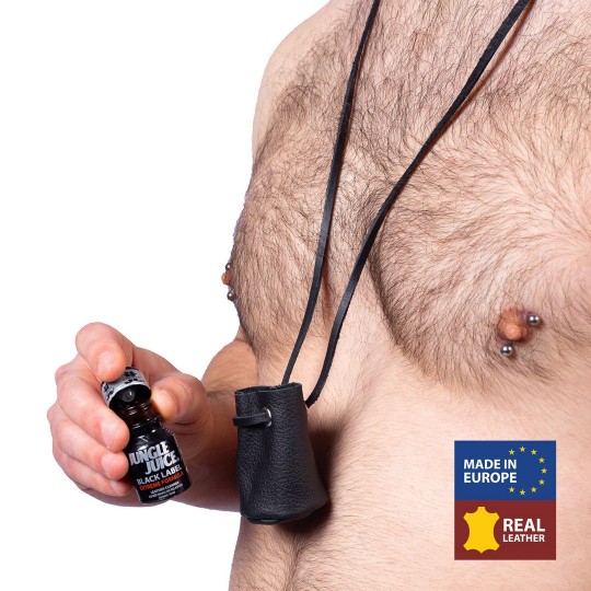 LEATHER PURSE FOR AROMA - BLACK