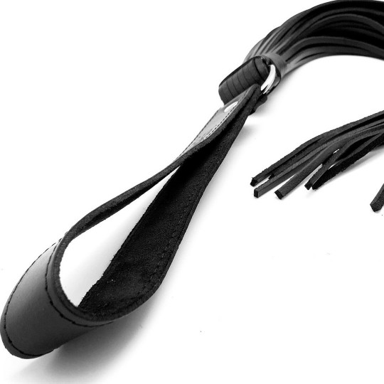 MARTINET WITH LEATHER STRINGS - 75 CM - BLACK