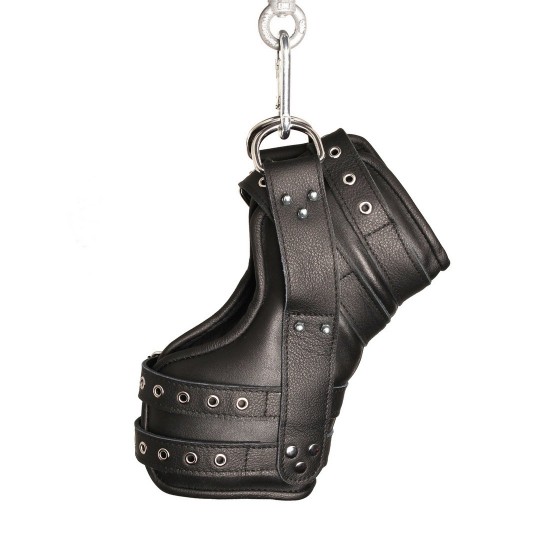 DELUXE SET OF 2 LEATHER LEG HANGERS - BLACK