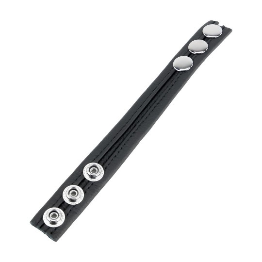 ADJUSTABLE LEATHER COCKRING - BLACK