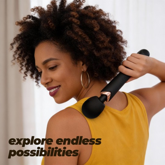 HOLLY MASSAGGIATORE A BACCHETTA RICARICABILE NERO CRUSHIOUS