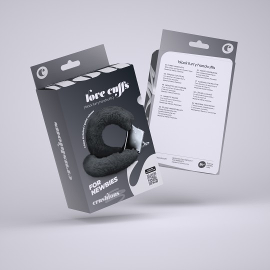 LOVE CUFFS FURRY HANDCUFFS CRUSHIOUS BLACK