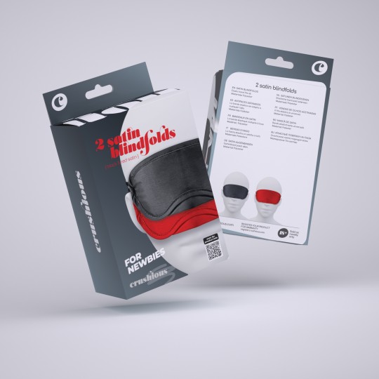 2 ANTIFACES DE SATÉN CRUSHIOUS NEGRO &amp; ROJO