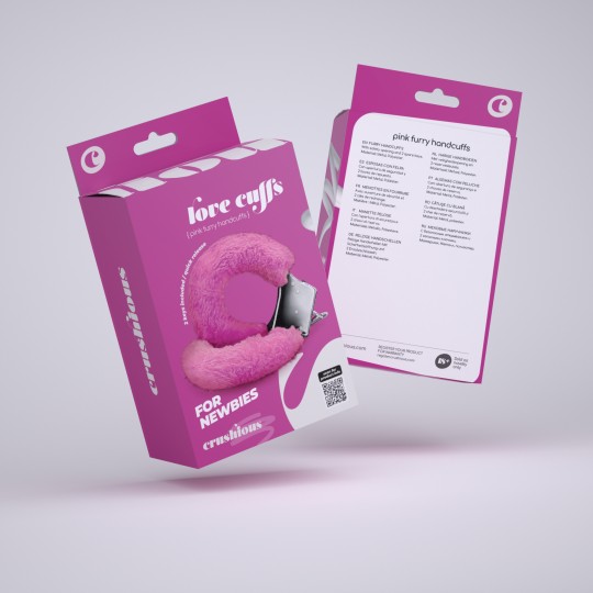 MENOTTES DE PELUCHE LOVE CUFFS CRUSHIOUS ROSA