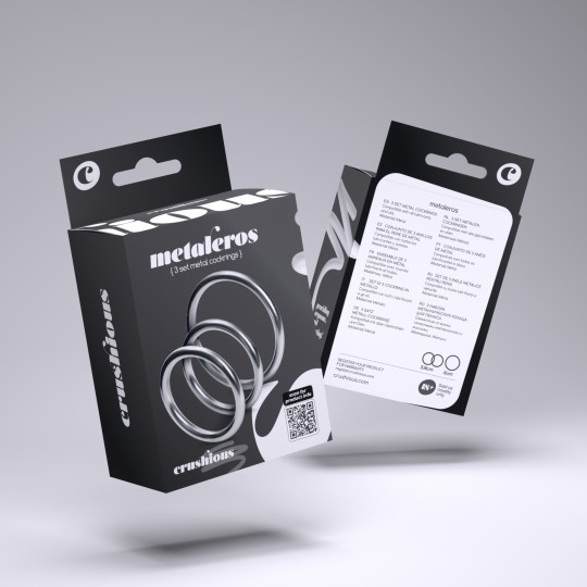 PACK DE 24 METALEROS CONJUNTO DE 3 ANÉIS PENIANOS EM METAL CRUSHIOUS