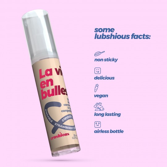 GEL LUBRIFICANTE STEAL MY KISSES COM SABOR A CHAMPANHE COM MORANGO CRUSHIOUS 10ML