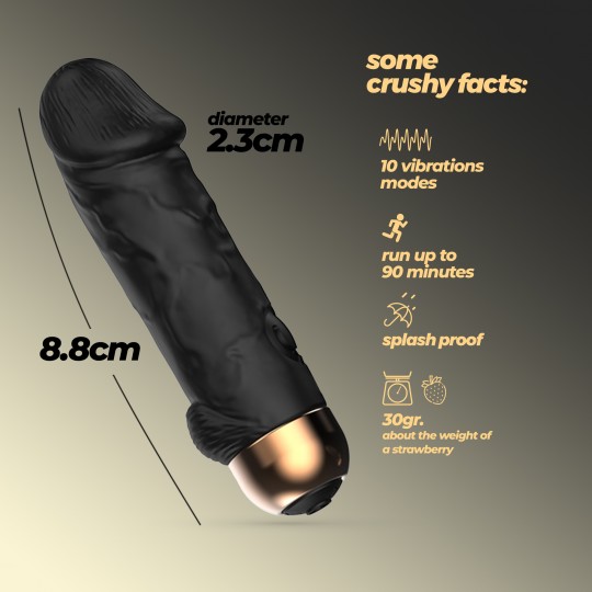 MINI-VIBROMASSEUR RÉALISTE WEENIE NOIR CRUSHIOUS