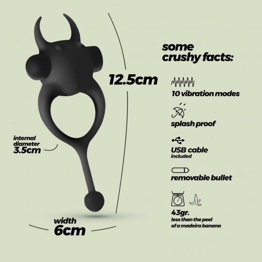 CRUSHIOUS DAEMON VIBRATING COCKRING BLACK