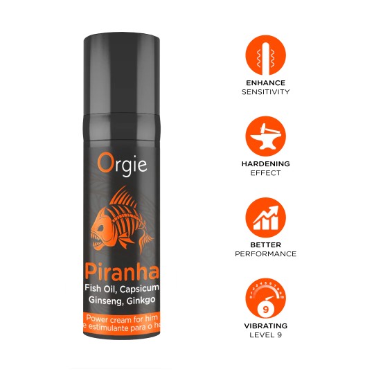 CREMA ESTIMULANTE PARA HOMBRES PIRANHA POWER CREAM 15 ML ORGIE